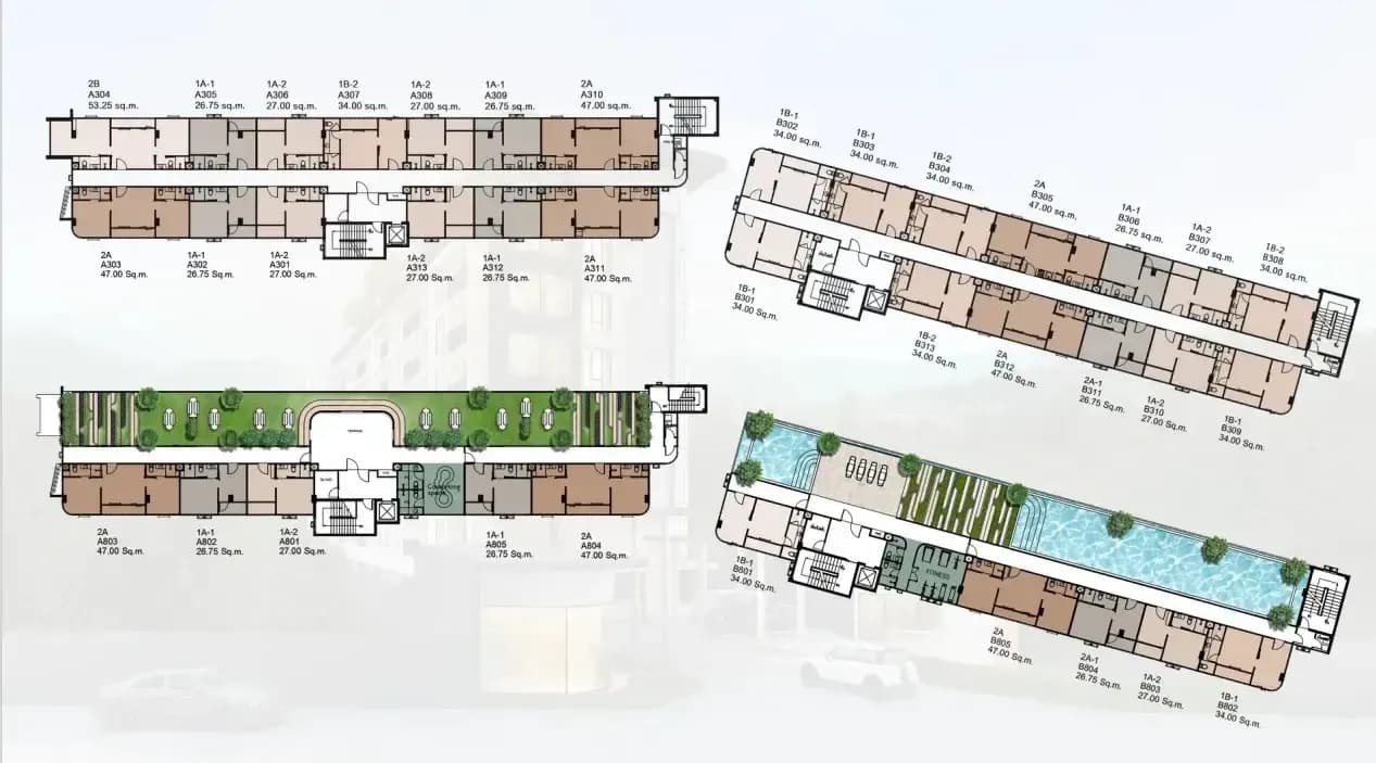 Fantasea Condo Kamala — Поэтажные планы 2