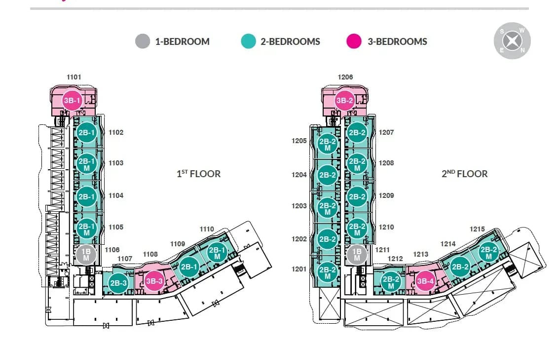 Laguna Beach Residences Bayside — Поэтажные планы 1